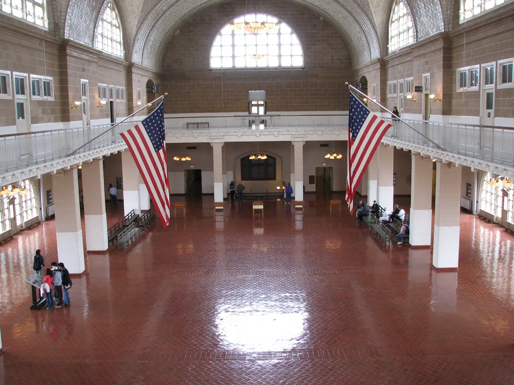 The Registry Room at Ellis Island, where arrivals were inspected